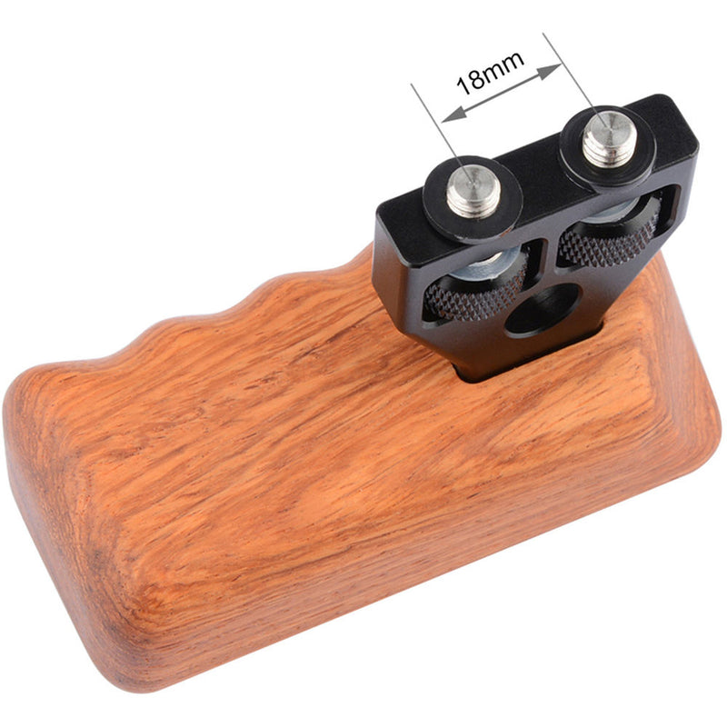 CAMVATE Right Hand Wood Handle Grip with Thumbscrew Connector for Select DV and DSLR Camera Cages (Rosewood)