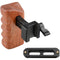 CAMVATE Quick-Release Left & Right Hand Wood Handle Grip with Swat Rail Clamp & Two 70mm Safety Rails for Select DV and DSLR Camera Cages (Rosewood)