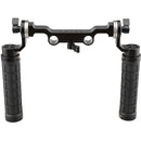 CAMVATE ARRI-Style Rubber Rosette Handle Grip & 15mm Rod Clamp Railblock with ARRI Rosette for DSLR (2-Pack) (Black)