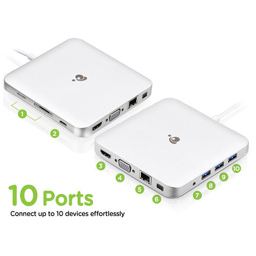 IOGEAR Compact USB-Type C 10-Port Docking Station