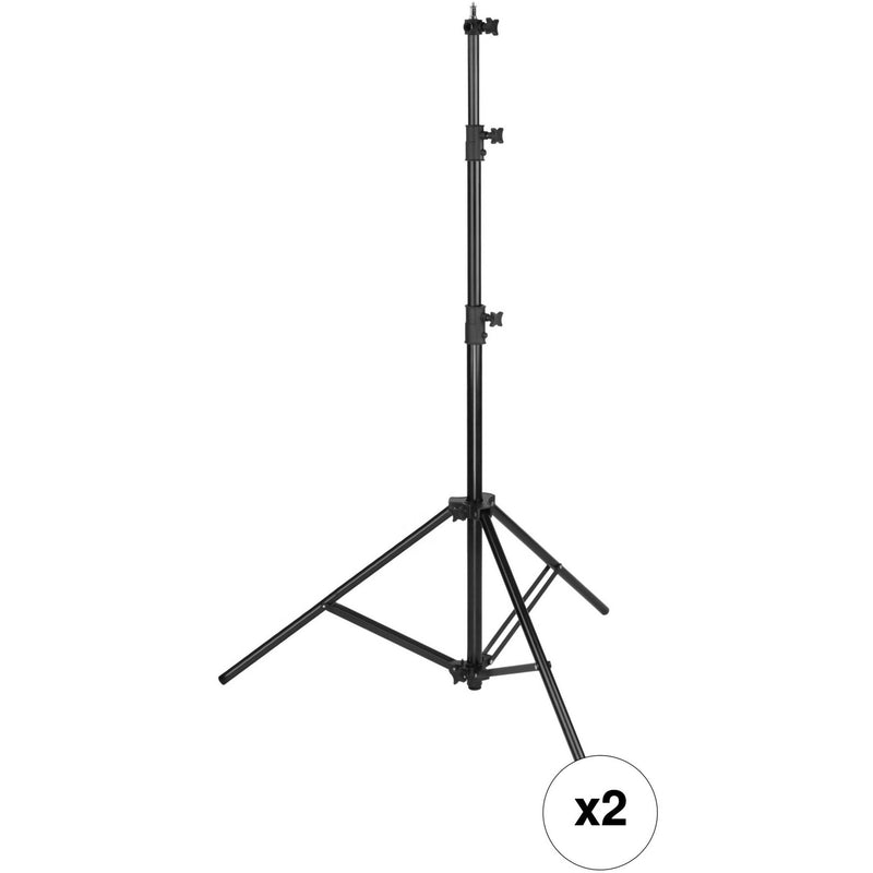 Impact Heavy-Duty Air-Cushioned 9.5' Light Stand (Set of 2, Black)