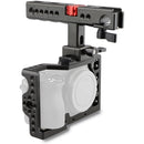 CAMVATE a6500 Handheld Camera Cage with QR Cheese Handle (Black, Red Knob)