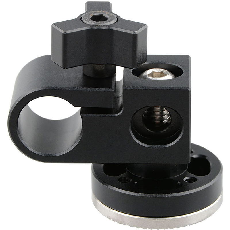 CAMVATE 15mm Single Rod Clamp with ARRI Rosette Mount for Handle Shoulder Rig (Black Thumbscrew)