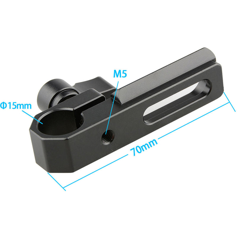 CAMVATE Single 15mm Rod Clamp with NATO Rail (Black Wingnut)