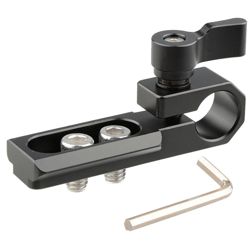 CAMVATE Single 15mm Rod Clamp with NATO Rail (Black Wingnut)