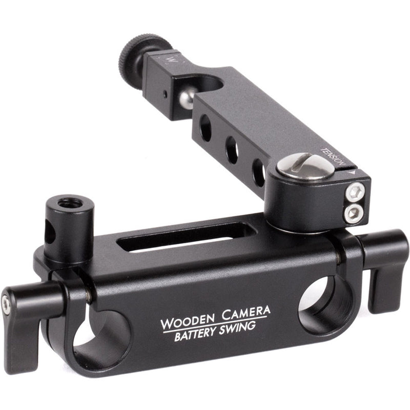 Wooden Camera Battery Swing Bracket with 15mm Rod Mounting for D-Box Plus