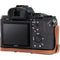 MegaGear Ever Ready Half-Bottom Protective Leather Case for Sony Alpha A7S II, A7R II, A7 II (Dark Brown)