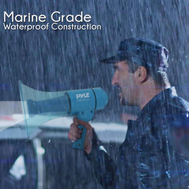 Pyle Pro PMP66WLT 40W Waterproof Megaphone with Siren and LED Lights (Blue)