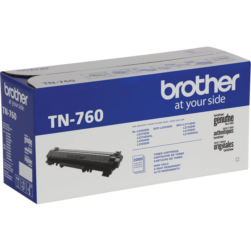 Brother TN760 High Yield Black Toner Cartridge Kit (2-Pack)