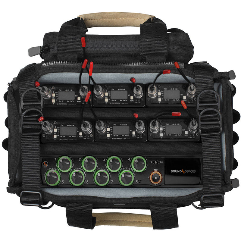 Porta Brace Silent Audio Organizer Case with Heavy-Duty Strap, Harness, Rain Cover & Pouches