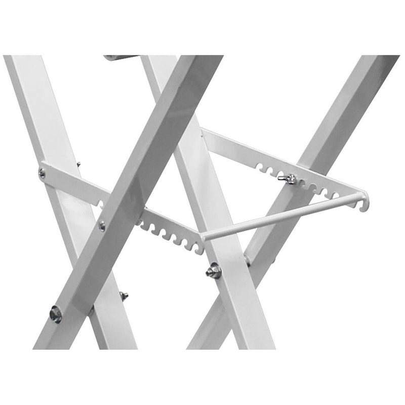 Odyssey Innovative Designs X-Stand Combo Dual Tier Heavy-Duty Folding Stand with Microphone Boom & Laptop/Gear Shelf (White)