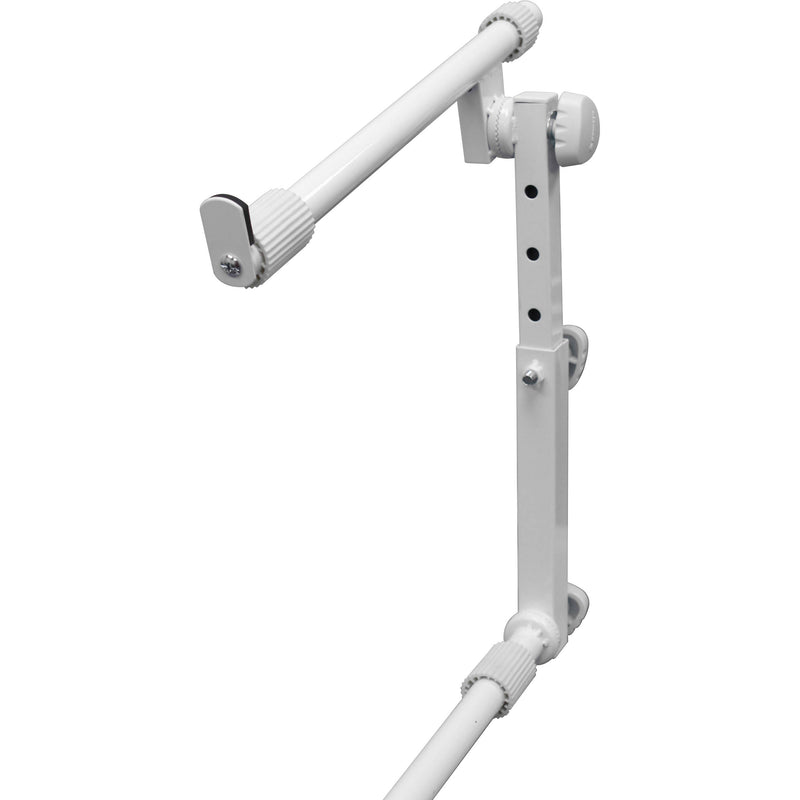 Odyssey Innovative Designs X-Stand Combo Dual Tier Heavy-Duty Folding Stand with Microphone Boom & Laptop/Gear Shelf (White)