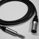 Canare Star Quad 3-Pin XLR Male to 1/4 TRS Male Cable (Black, 50')