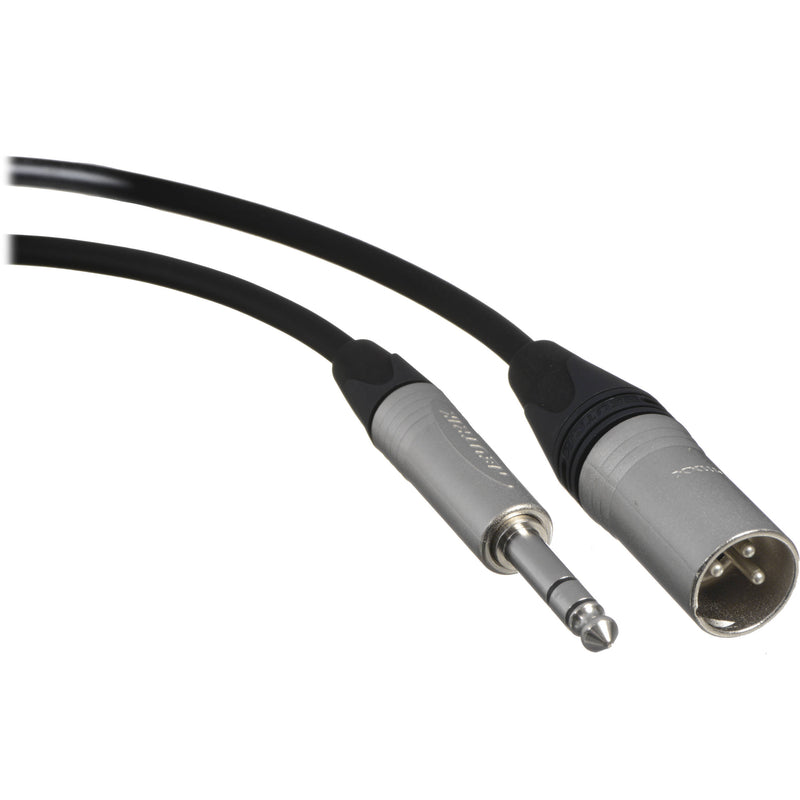 Canare Star Quad 3-Pin XLR Male to 1/4 TRS Male Cable (Black, 50')