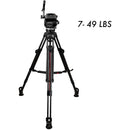 Cartoni Focus 22, 2-Stage Aluminum 100mm Smart Stop Tripod, Smart Lock Mid-Level Spreader, Pan Bar Soft Ca