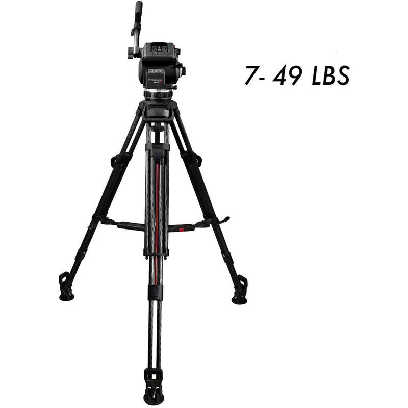 Cartoni Focus 22, 2-Stage Aluminum 100mm Smart Stop Tripod, Smart Lock Mid-Level Spreader, Pan Bar Soft Ca