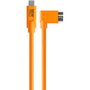 Tether Tools TetherPro USB Type-C Male to Micro-USB 3.0 Type B Male Cable (15', Orange, Right-Angle)