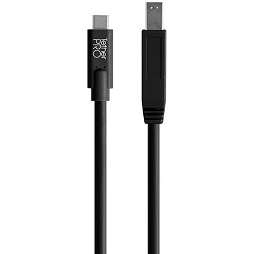 Tether Tools TetherPro USB Type-C Male to USB 3.0 Type-B Male Cable (15', Black)