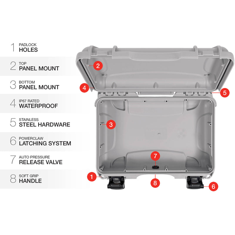 Nanuk 909 Series Case (Silver, with No Foam)