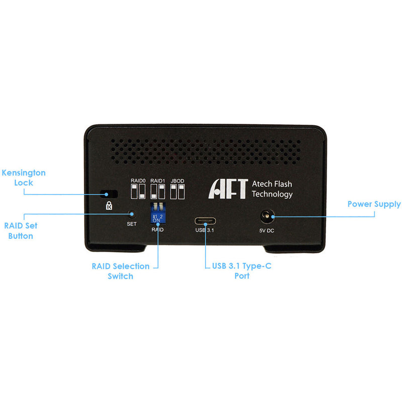 Atech Flash Technology Blackjet VX-2SSD USB 3.1 Gen 2 Type-C RAID Enclosure