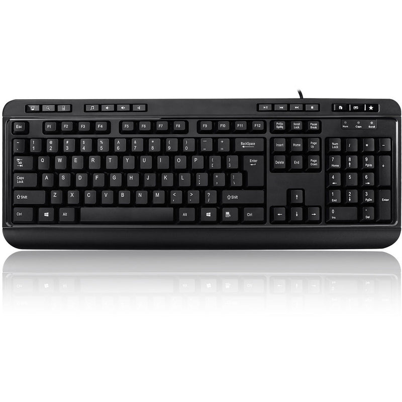 Adesso EasyTouch 132 Multimedia Keyboard With 3-Port USB Hub (Black)