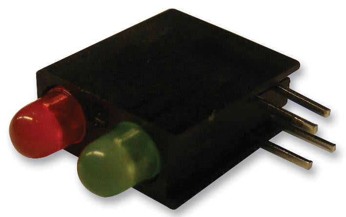 DIALIGHT 553-0212-200F Circuit Board Indicator, Green, Red, 2 LEDs, Through Hole, T-1 (3mm), R 2mA, G 2mA