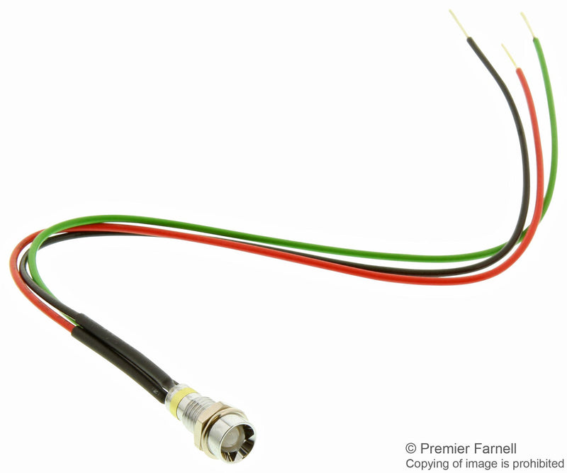 DIALIGHT 606-2415-110F Multicolour Panel Indicators, Green, Red, 6 mm, R 10mA, G 10mA, R 2V, G 2V, R 35mcd, G 18mcd