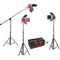 Smith-Victor 3-Light 1500W LED light Kit with Boom Arm