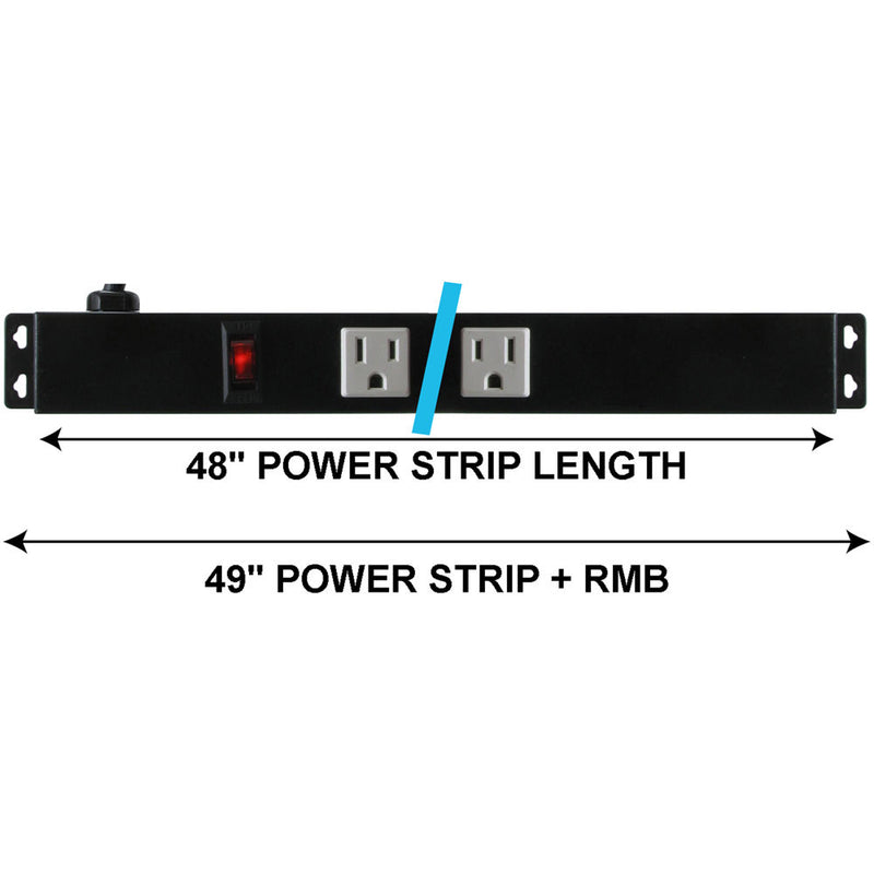 A-Neutronics 12-Outlet / 48" Metal Rackmount Surge-Protected Power Strip