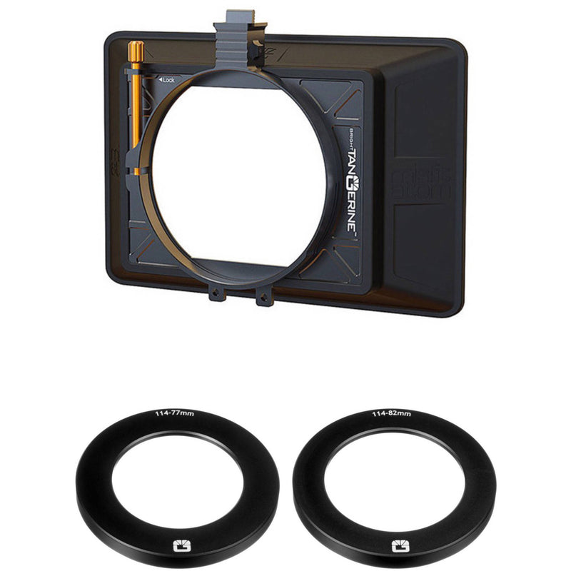 Bright Tangerine Misfit Atom Matte Box with 77 to 114 & 82 to 114mm Threaded Adapter Rings Kit