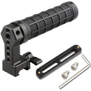 CAMVATE Quick Release Black Rubber Grip Handle with 100mm NATO Rail (Black Wingnut)