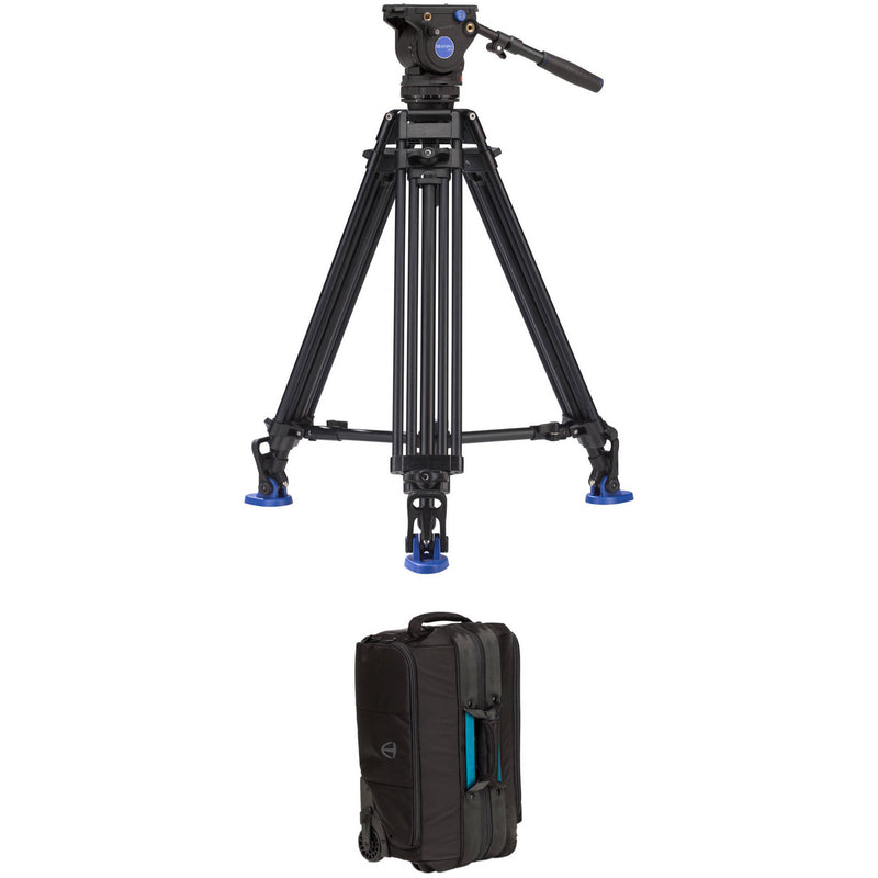 Benro BV6 Pro Video Tripod Kit with 2-Stage Legs & Cineluxe Roller 21 Case