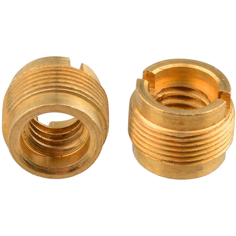 CAMVATE 3/8"-16 Female to 5/8"-27 Male Thread Adapter for Microphone Mounts & Stands (Gold Brass, 2-Pack)