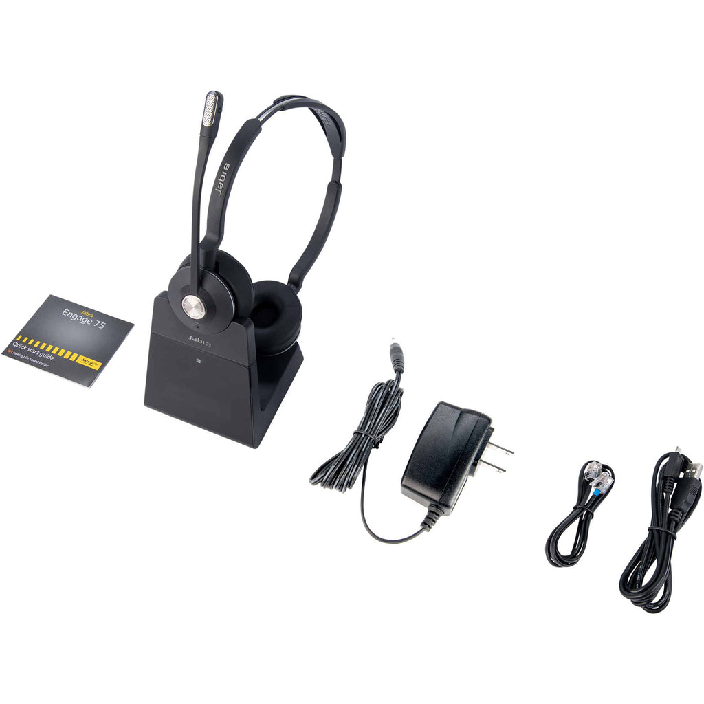 Jabra Engage 75 Stereo Wireless DECT On Ear Headset India Tanotis