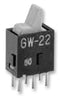 NKK SWITCHES GW22LHP Rocker Switch, Non Illuminated, DPDT, On-None-On, Grey, Through Hole, 100 mA