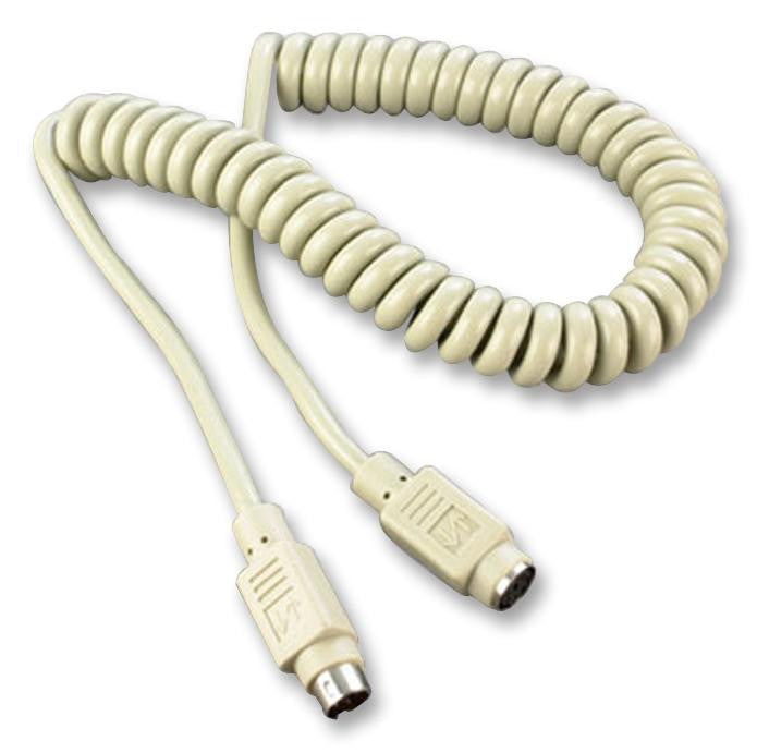 VIDEK 3073 Computer Cable, Mini-DIN Plug, PS/2, Mini-DIN Socket, PS/2, 3.2ft, 1m, Ivory