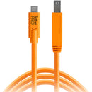 Tether Tools TetherPro USB Cable with TetherBLOCK Mounting Plate Kit (USB Type-C Male to USB 3.0 Type-B Male, Orange)