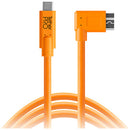 Tether Tools TetherPro USB Cable with TetherBLOCK Quick Release Plate Kit (USB Type-C Male to Micro-USB 3.0 Type-B Male, Orange, Right-Angle)