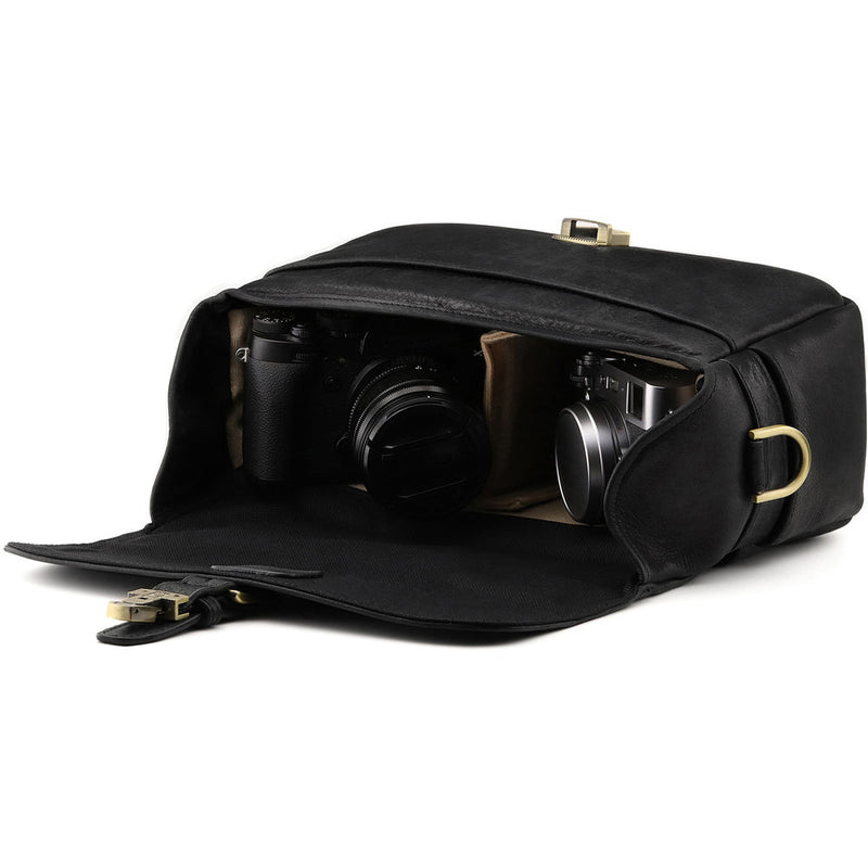 MegaGear Leather Camera Messenger Bag (Black)