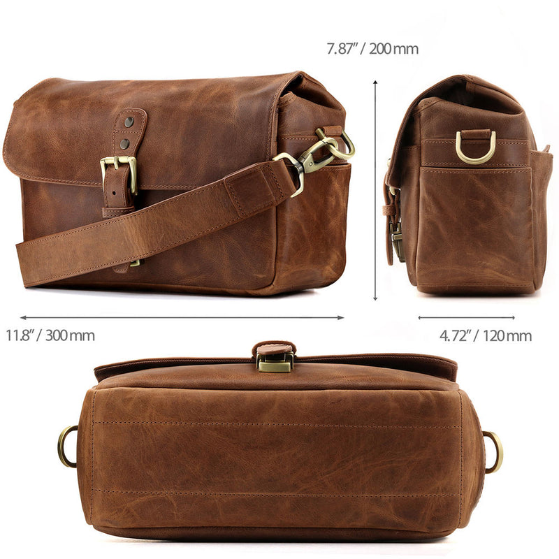 MegaGear Leather Camera Messenger Bag (Brown)