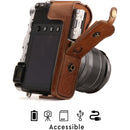 MegaGear Ever Ready Leather Camera Case for Fujifilm X-E3 with 23mm or 18-55mm Lens (Light Brown)