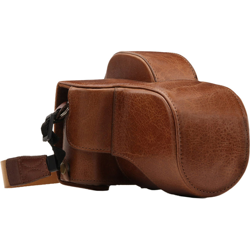 MegaGear Ever Ready Leather Camera Case for Fujifilm X-E3 with 23mm or 18-55mm Lens (Light Brown)