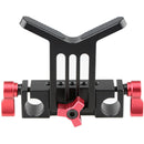 CAMVATE Adjustable Lens Support for 15mm Rods (Red Knobs)