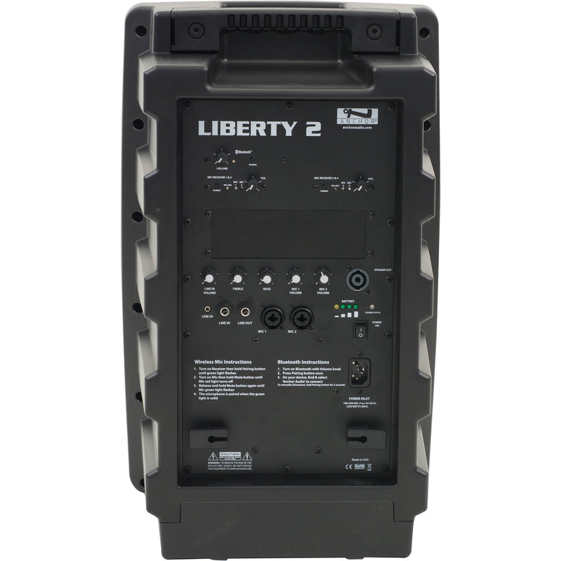 Anchor Audio LIB2-U4 Liberty 2 Portable PA System with Bluetooth & Two Dual Mic Receivers