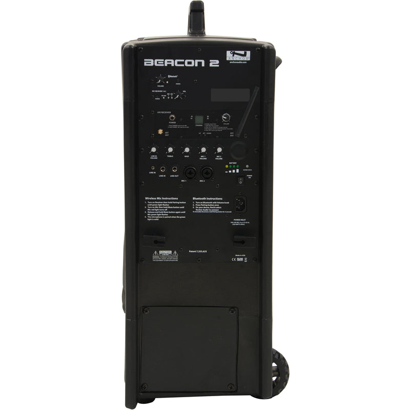 Anchor Audio BEA2-RU2 Beacon 2 Portable Line Array Tower with Bluetooth, AIR Receiver & Dual Mic Receiver