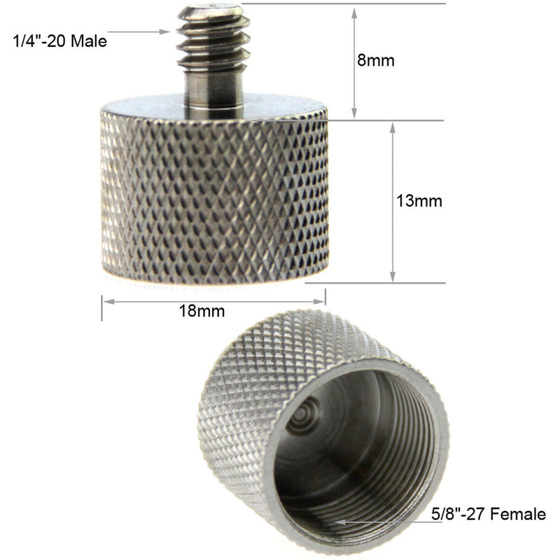 CAMVATE 1/4"-20 to 5/8"-27 Microphone Adapter Set