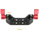 CAMVATE 15mm Rod Clamp for DSLR Cage Baseplate (Red Knob)