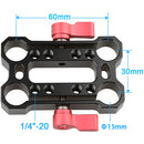 CAMVATE Height Riser Offset Railblock 15mm Rod Clamp (Red Levers)