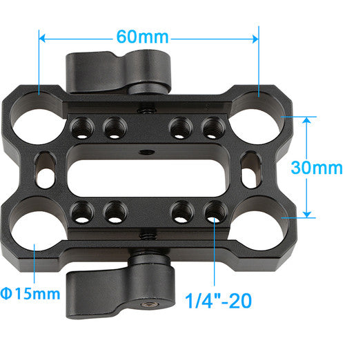 CAMVATE Height Riser Offset Railblock 15mm Rod Clamp (Black Levers)