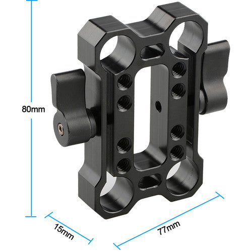 CAMVATE Height Riser Offset Railblock 15mm Rod Clamp (Black Levers)